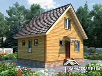  Проект бани из бруса с мансардой <span></span> "Ивушка" 7 на 5.5