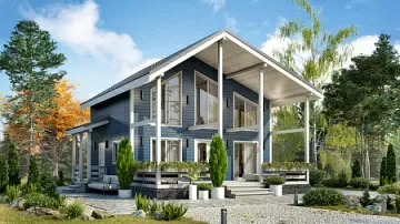 Дом Большой каркасный дом на 4 комнаты Аура 9.1 на 9.3