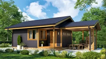 Дом Загородный коттедж в один этаж Арта 6,2 на 12,6