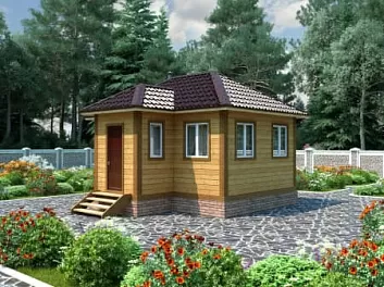  1-этажная баня из бруса <span></span> "Здравница" 5.5 на 6